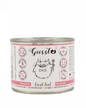 GUSSTO Cat Fresh Beef CARNE PROASPĂTĂ DE VITĂ 200 g